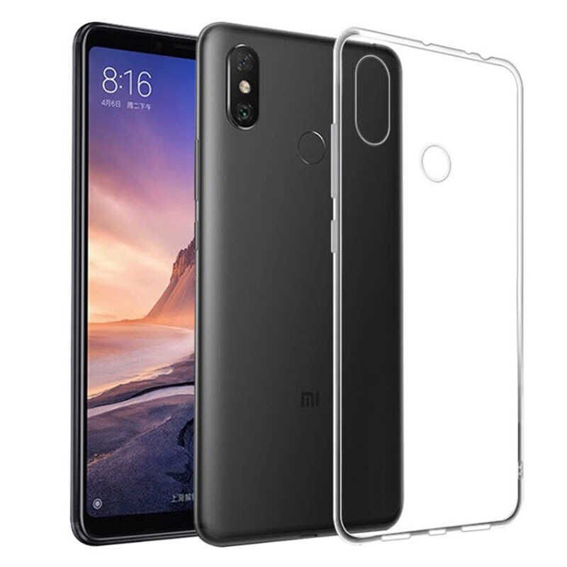 Xiaomi Mi Max 3 Şeffaf Kılıf Yumuşak İnce Tasarımlı Kapak (SÜPER) Renksiz