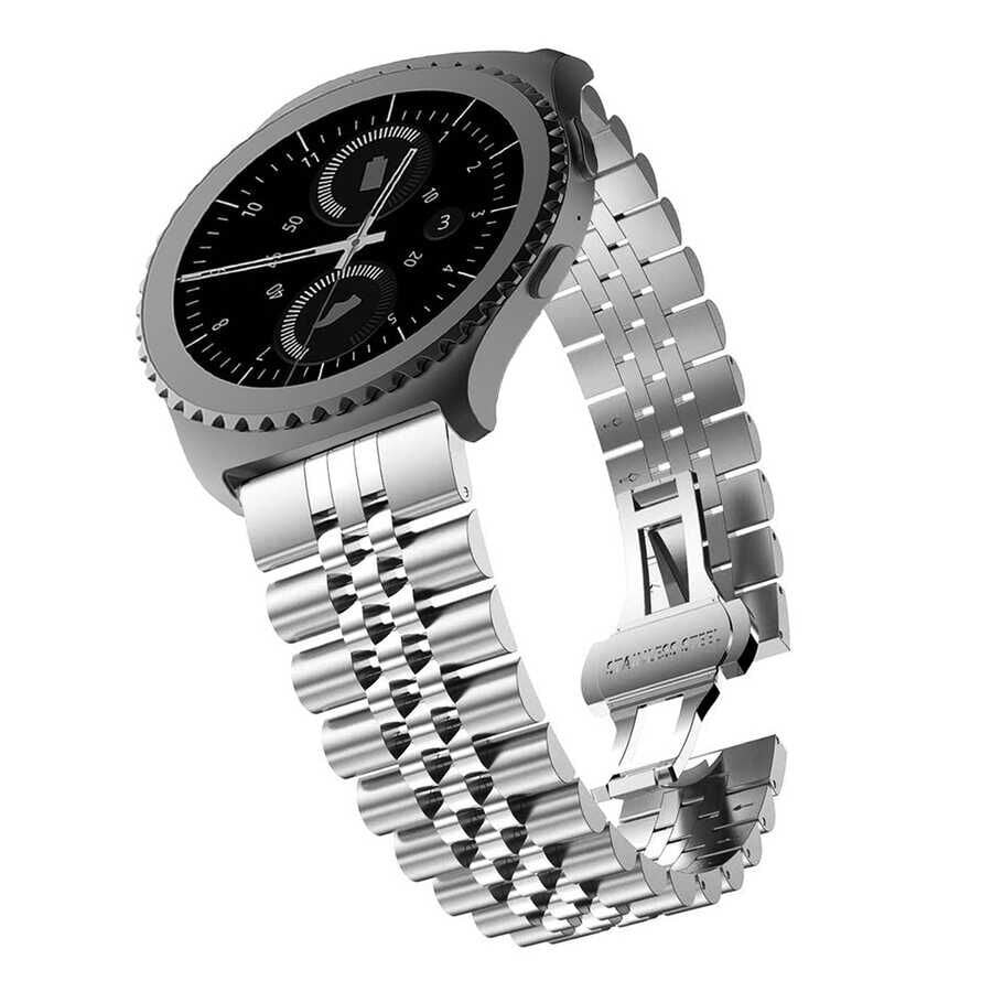 Samsung Galaxy Watch Active 2 44mm (20mm) Metal Kordon Göz Alıcı Tasarım (KRD-36) Rose Gold