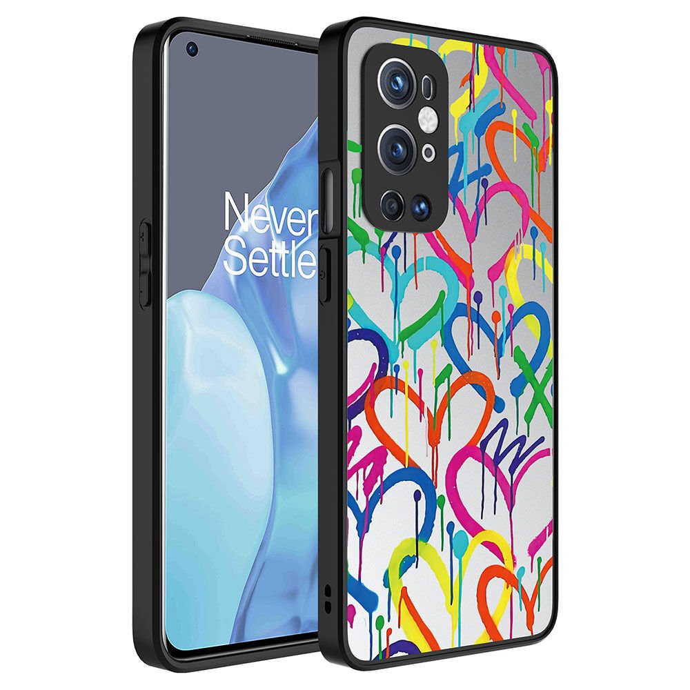 One Plus 9 Pro Kılıf Aynalı Desenli Kamera Korumalı Parlak Renkli Sert Kapak (Mirror) Seyahat