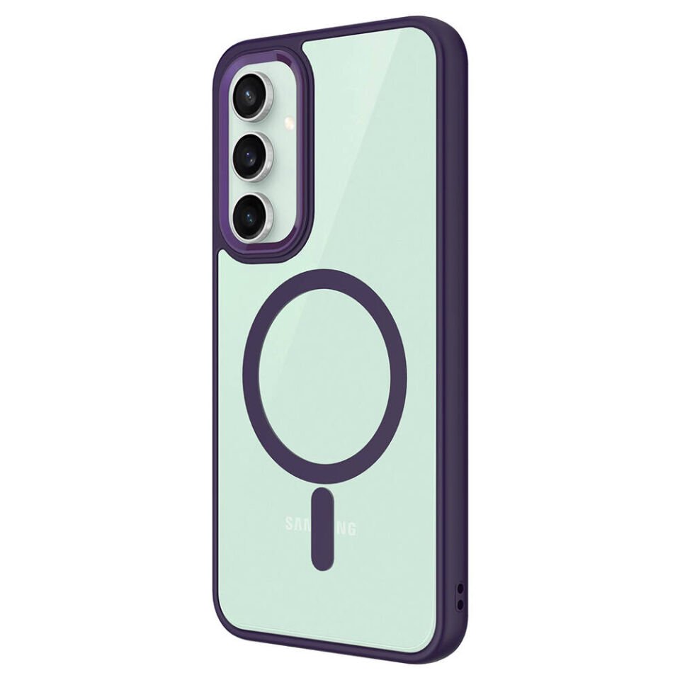 Samsung Galaxy S23 FE Kılıf Kamera Çıkıntılı Şarj Destekli Renkli Hassas Butonlu Kapak (Krom-Mag) Gri