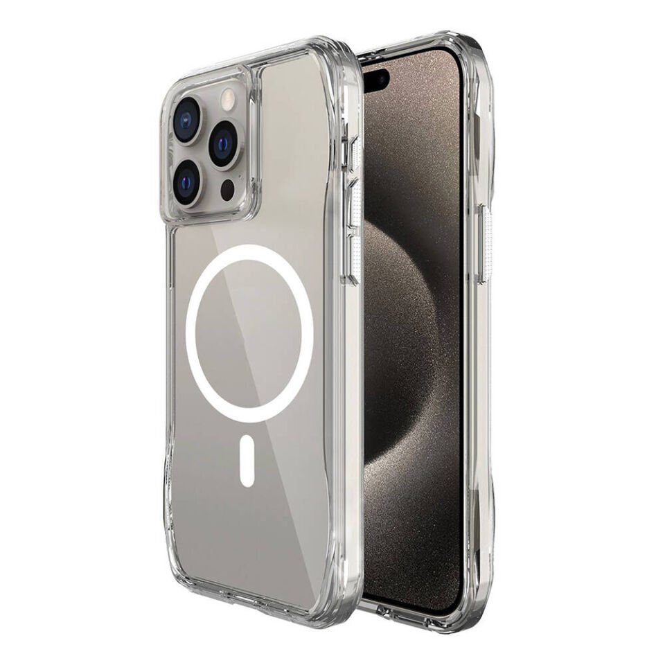Apple iPhone 15 Pro Max Kılıf Magsafe Şarj Özellikli Airbagli Şeffaf HEPTEKİLETİŞİM İncek Kapak