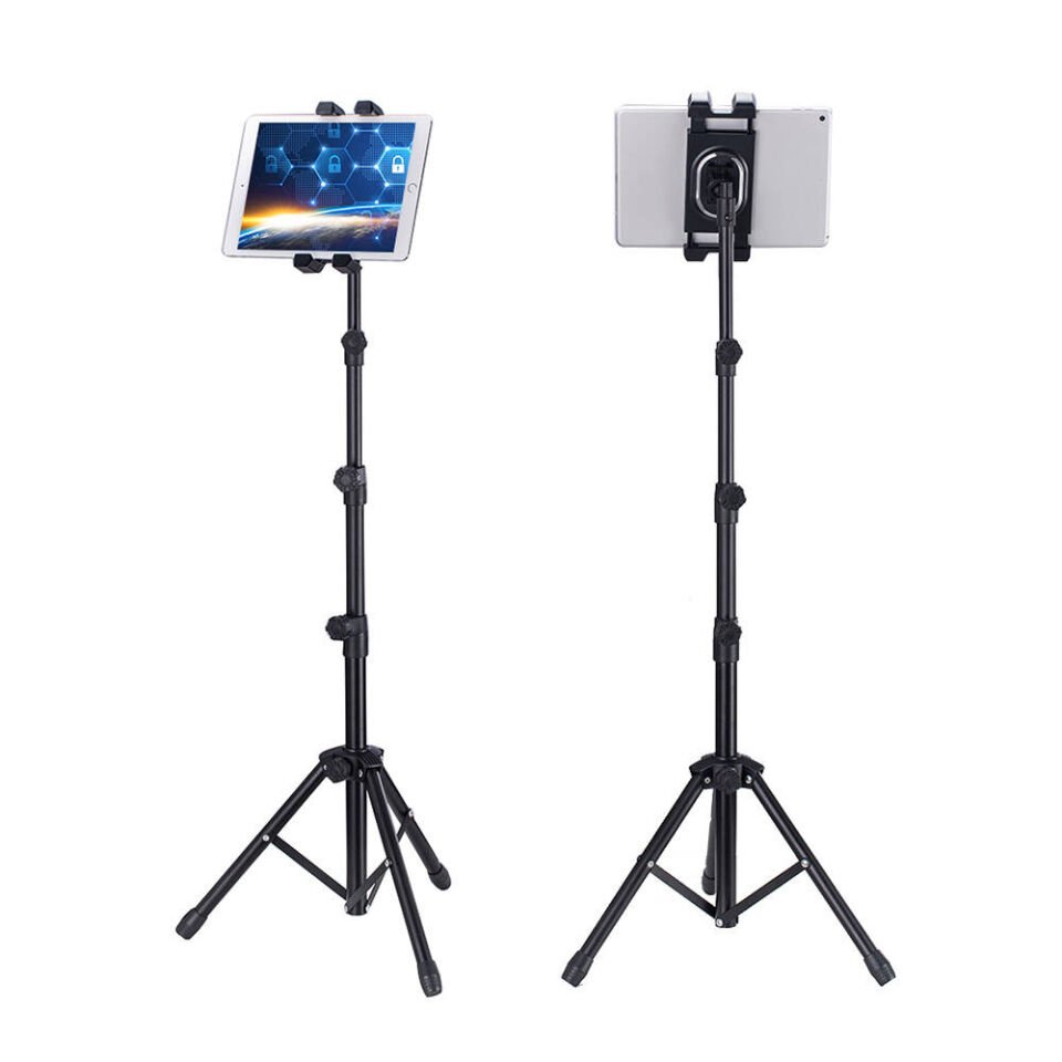 Dört Kademeli Tablet ve Telefon Tutuculu Tripod (ADV-306) Siyah