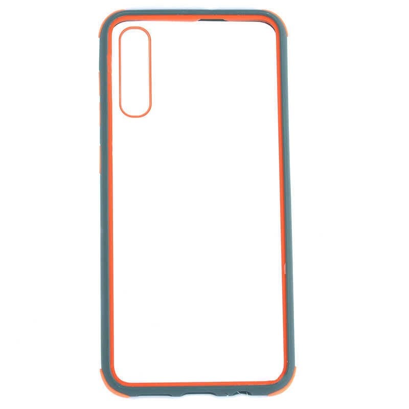 Samsung Galaxy A20 Kılıf Şeffaf Sert Plastik Arka Yüzey Tasarımlı Kapak (TİRON) Yeşil