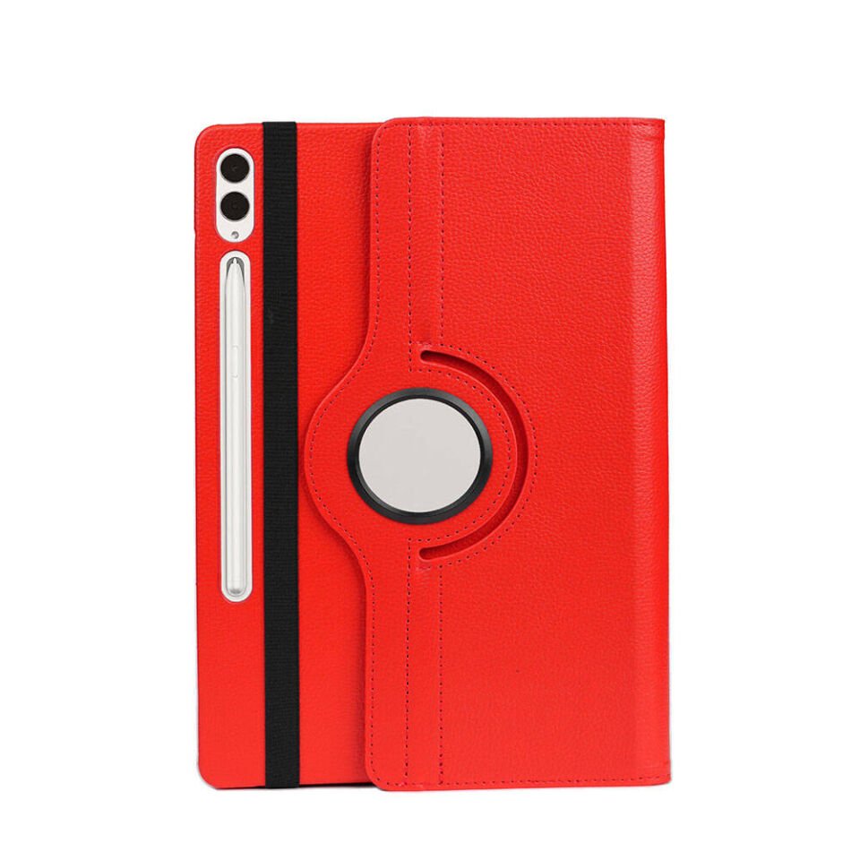 Samsung Galaxy Tab S9 Plus Kılıf Dönebilen Standlı 360 Tam Korumalı Tablet KIlıf (D-T) Kırmızı