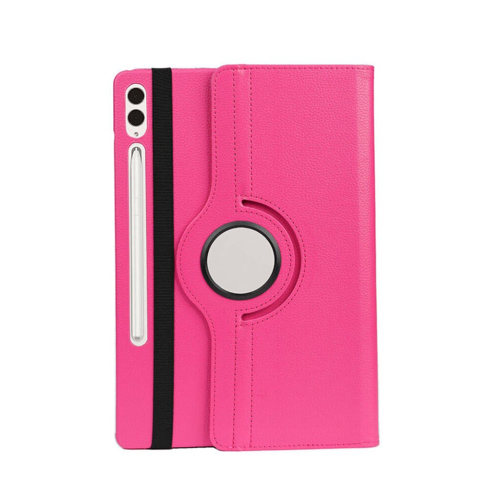 Samsung Galaxy Tab S9 Plus Kılıf Dönebilen Standlı 360 Tam Korumalı Tablet KIlıf (D-T) Kırmızı