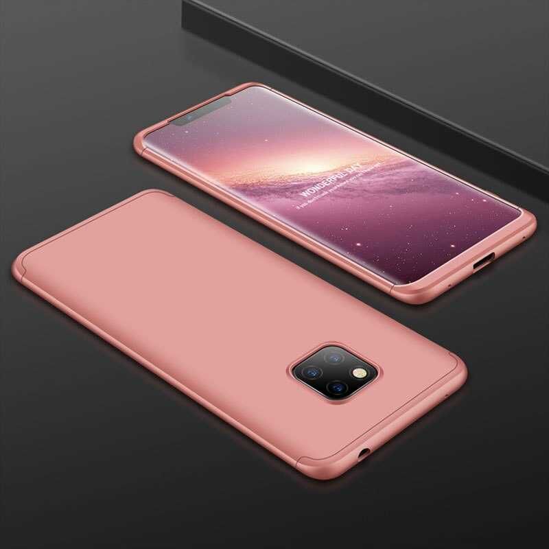 Huawei Mate 20 Pro Kılıf 360 Tam Koruma Ön Ve Arka Sert Mika Kapak Orjinal Ays Gkk Kapak Rose Gold