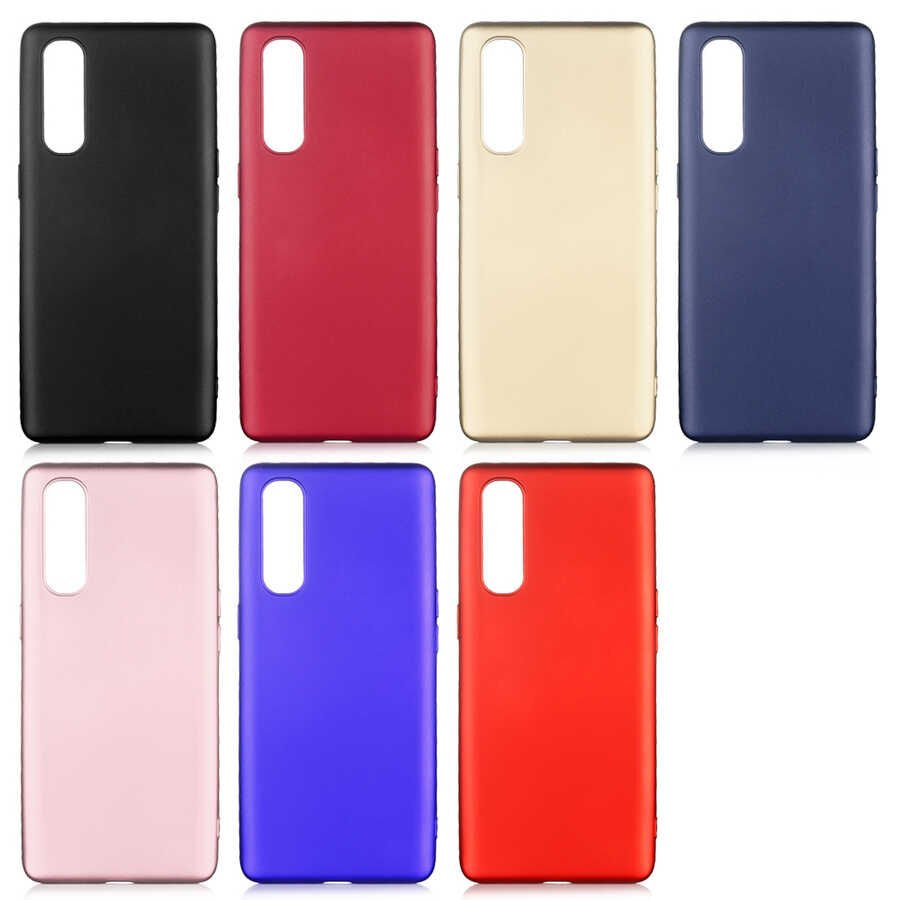 Oppo Reno 3 Pro 5G Kılıf Yumuşak Dokulu Soft Esnek İnce Mat Renkli Silikon Kapak (PREMİER) Gold
