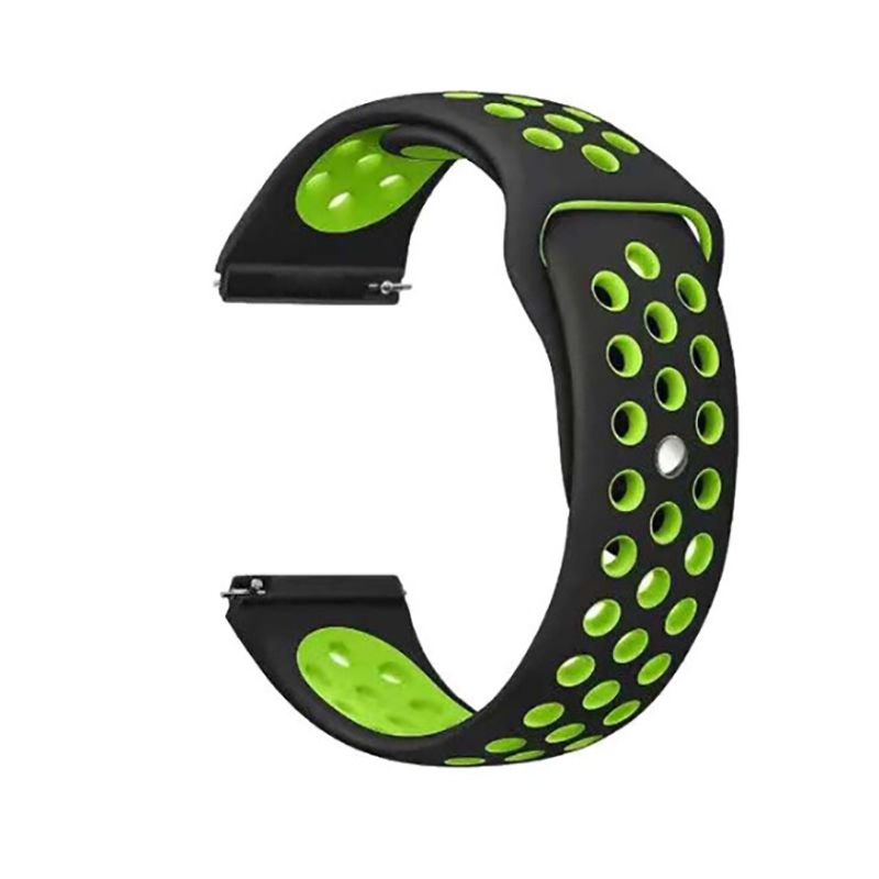 Xiaomi Amazfit GTR 47mm Silikon Kordon Kayış Tasarım (KRD-02) Siyah-Yeşil