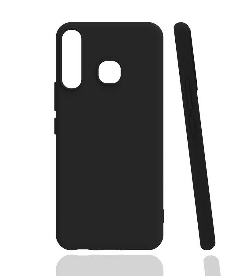 İnfinix Hot 8 Kılıf Kamera Korumalı Esnek Renkli Silikon Kapak (Biye) Mavi