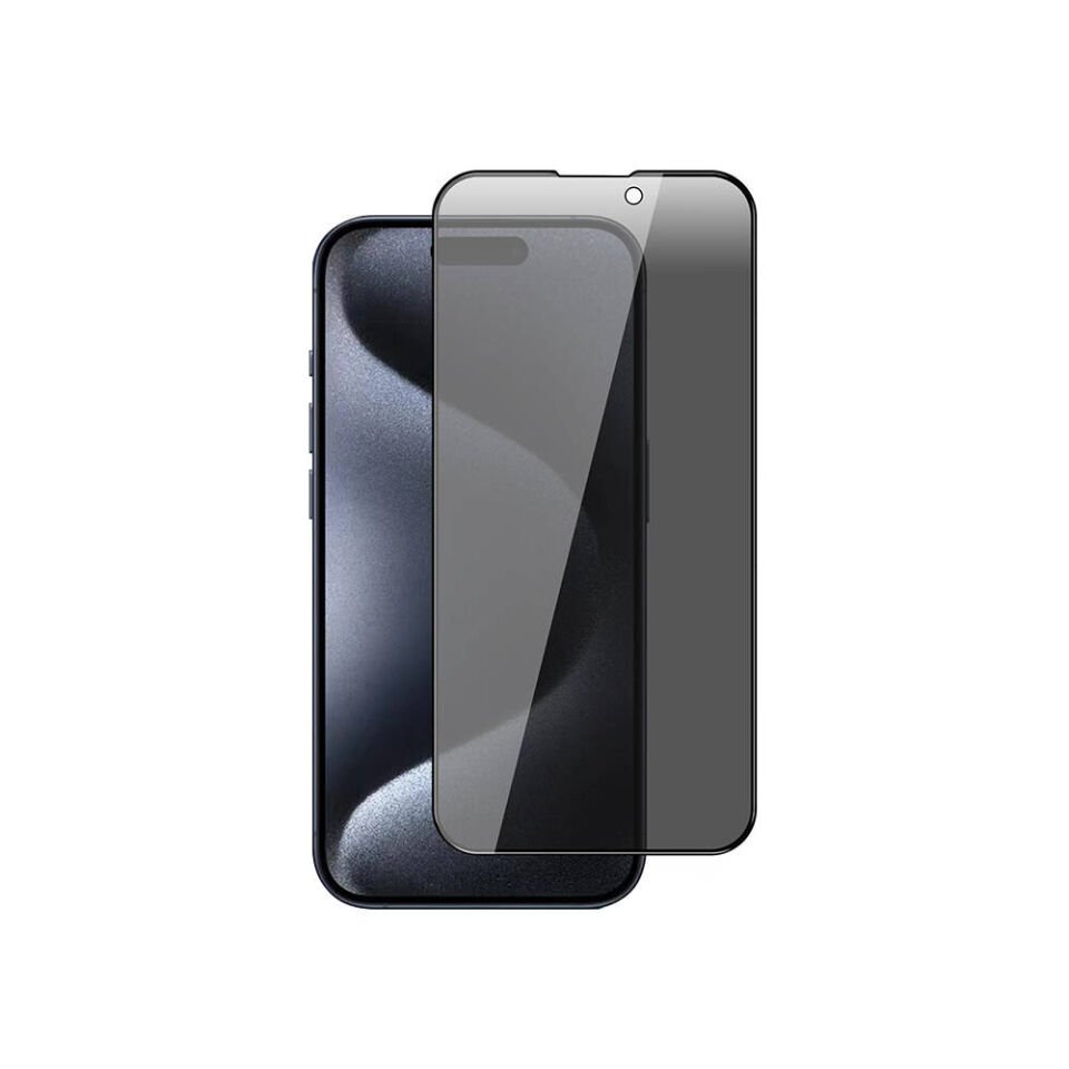 Apple iPhone 15 HEPTEKİLETİŞİM New 5D Privacy Temperli Ekran Koruyucu