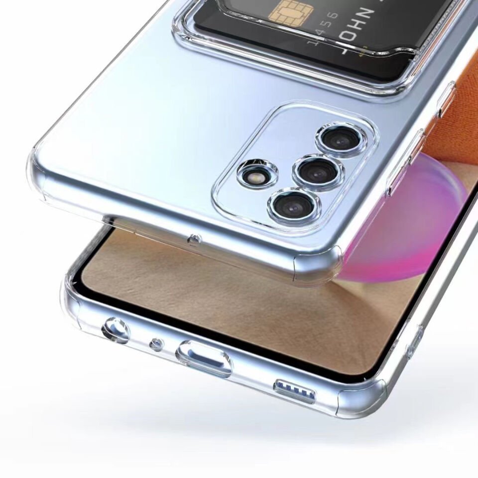 Samsung Galaxy A54 Kılıf Kartlıklı Şeffaf HEPTEKİLETİŞİM Setra Clear Silikon Kapak