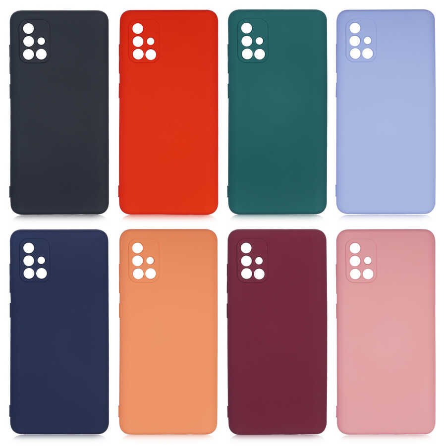 Samsung Galaxy A71 Kadife İç Yüzey Yumuşak Dokulu Kamera Korumalı İnce Kapak (MARA) Lila