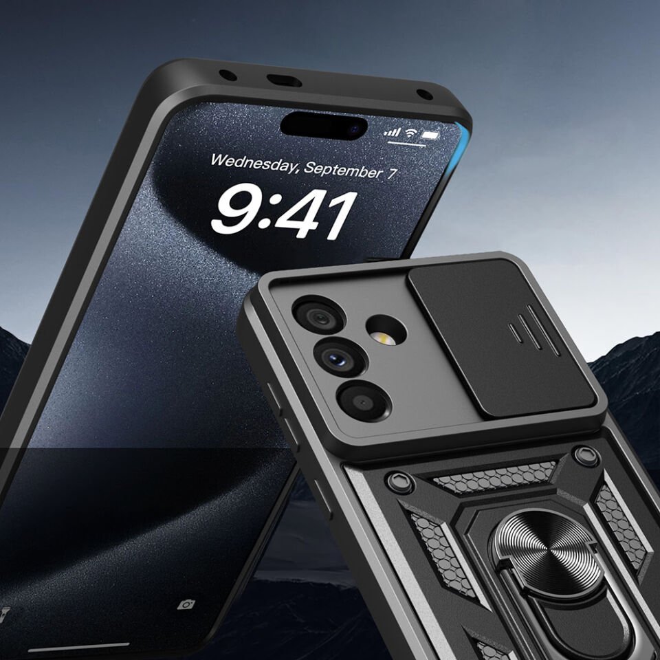 Galaxy A56 Kılıf Magnetik Standlı Kamera Korumalı HEPTEKİLETİŞİM Sürgülü Vega Kapak