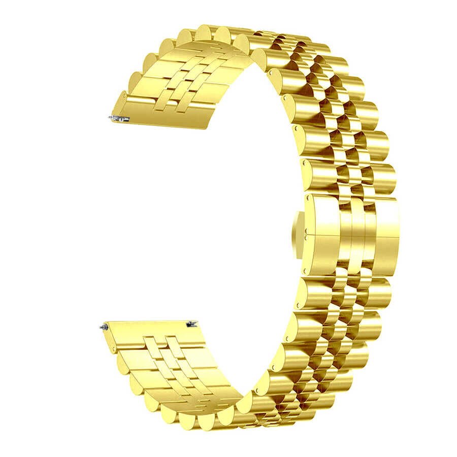 Huawei GT2 42mm (20mm) Metal Kordon Göz Alıcı Tasarım (KRD-36) Gold