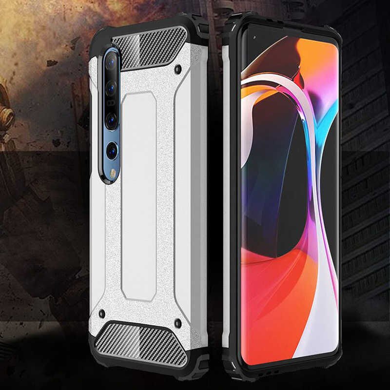 Xiaomi Mi 10 Kılıf Armor Köşe Korumalı Çift Katman Tank Zırh Kapak (CRASH) Kırmızı