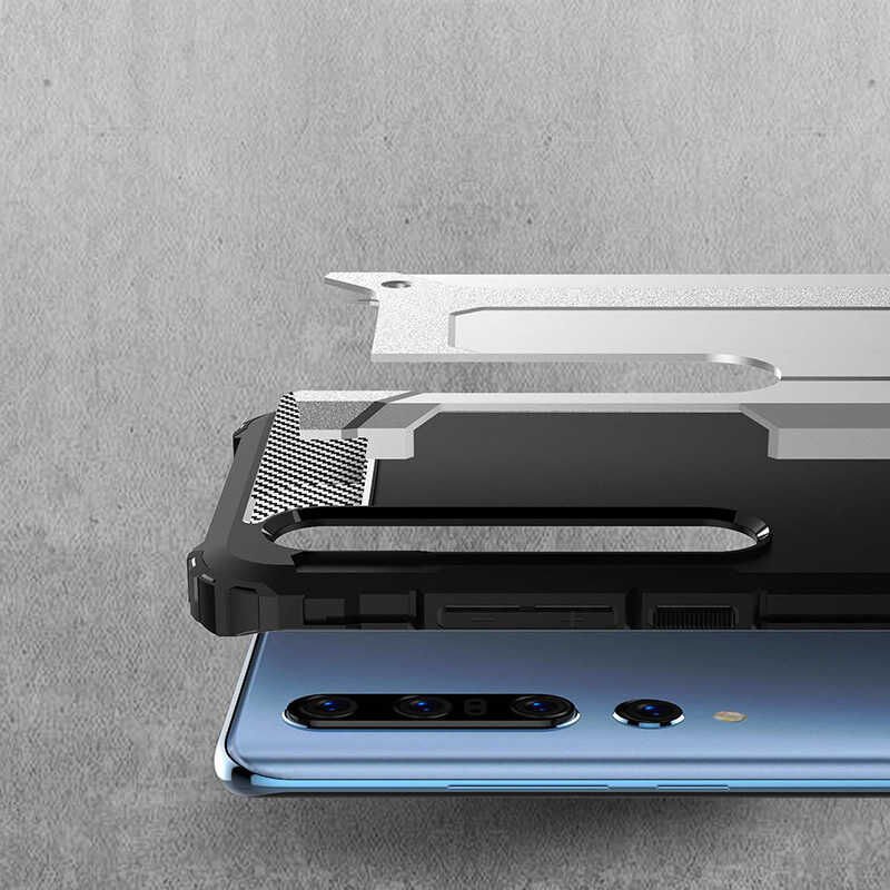 Xiaomi Mi 10 Kılıf Armor Köşe Korumalı Çift Katman Tank Zırh Kapak (CRASH) Kırmızı