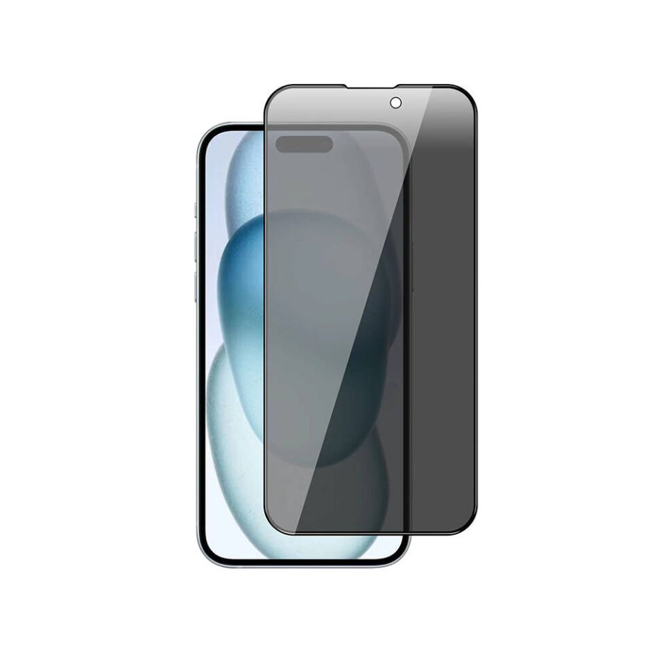 Apple iPhone 15 Pro HEPTEKİLETİŞİM New 5D Privacy Temperli Ekran Koruyucu
