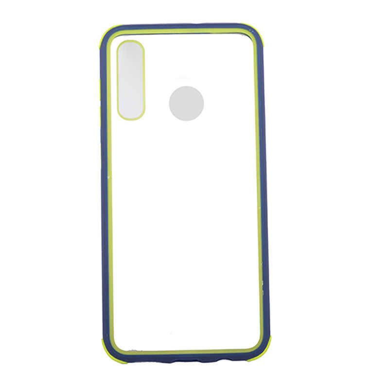Samsung Galaxy A30 Kılıf Şeffaf Sert Plastik Arka Yüzey Tasarımlı Kapak (TİRON) Lacivert