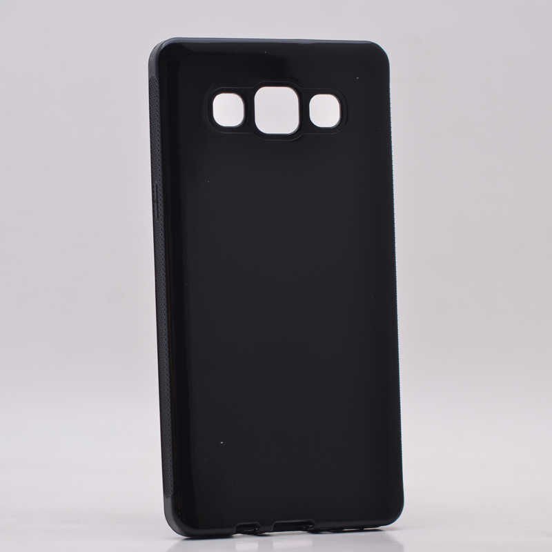 Samsung Galaxy A5 Şeffaf Kılıf Yumuşak İnce Tasarımlı Kapak (SÜPER) Mavi