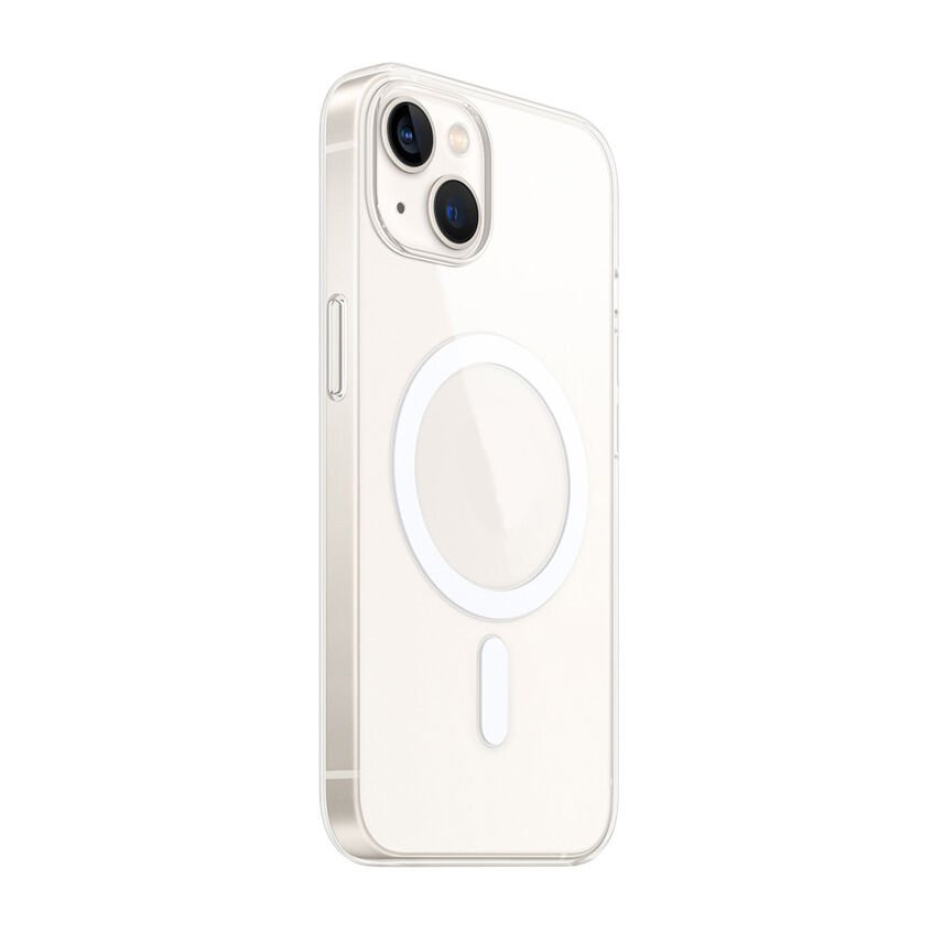 Apple iPhone 15 Kılıf HEPTEKİLETİŞİM Magsafe Şarj Özellikli Şeffaf Tek Kamera Çerçeveli Porto Kapak