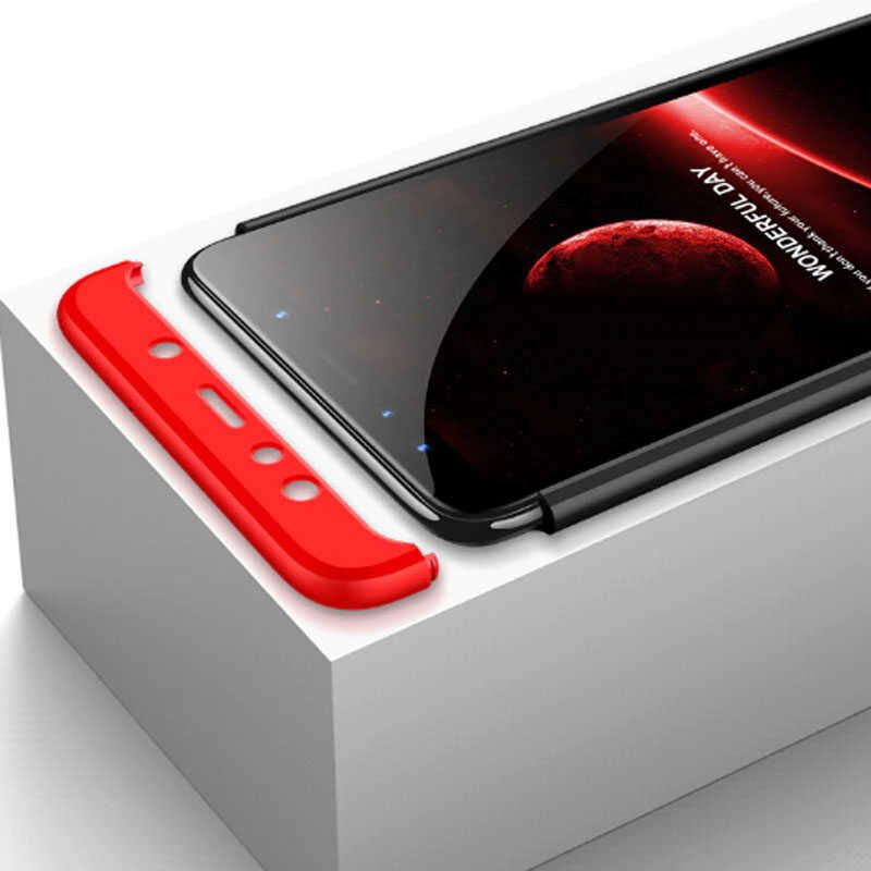 Samsung Galaxy A7 2018 Kılıf 360 Tam Koruma Ön Ve Arka Sert Mika Kapak Orjinal Ays Gkk Kapak Mavi