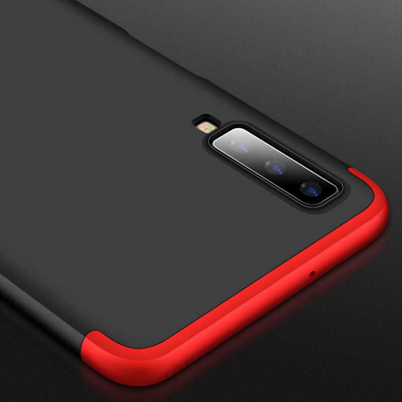 Samsung Galaxy A7 2018 Kılıf 360 Tam Koruma Ön Ve Arka Sert Mika Kapak Orjinal Ays Gkk Kapak Mavi