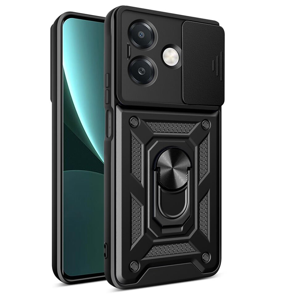 Oppo A3x 4G Kılıf Magnetik Standlı Kamera Korumalı HEPTEKİLETİŞİM Sürgülü Vega Kapak