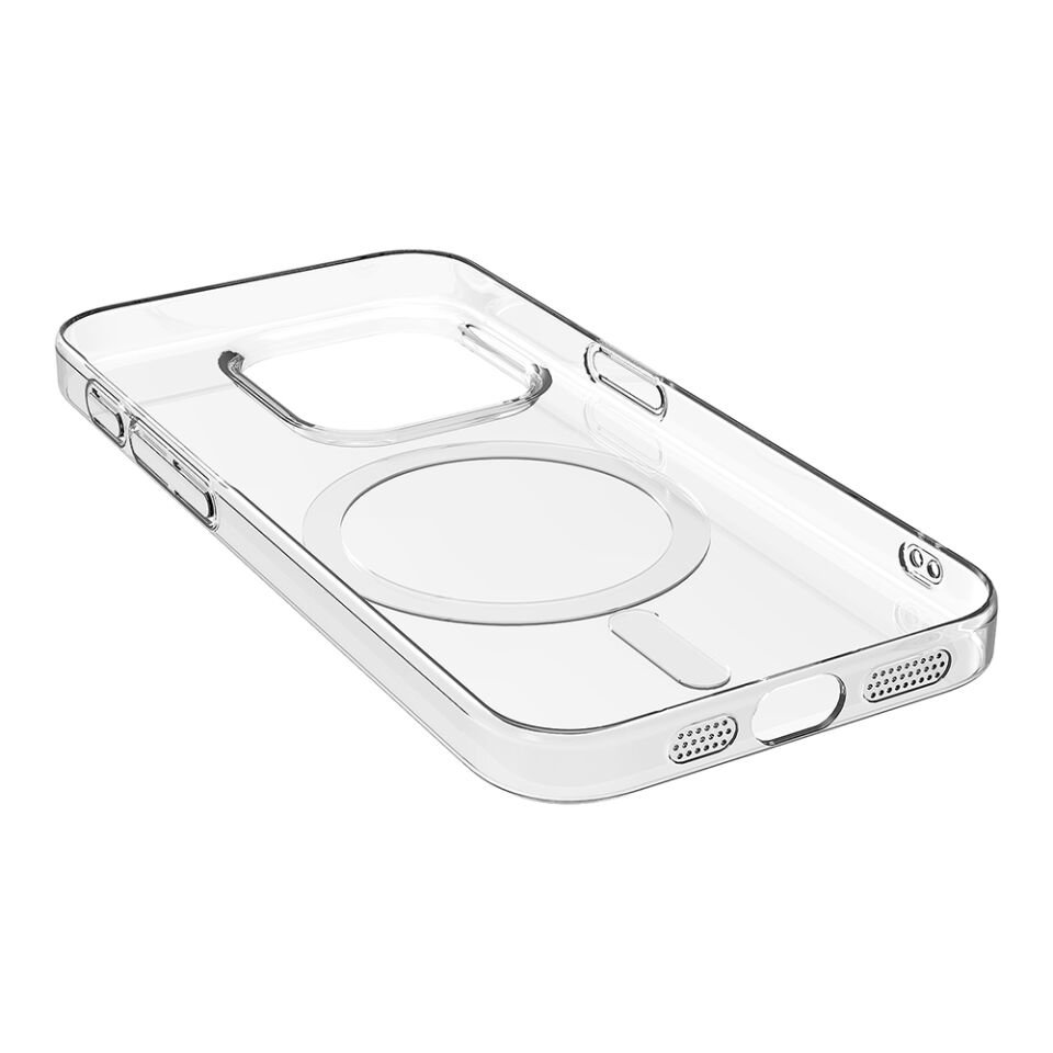 Apple iPhone 15 Pro Kılıf HEPTEKİLETİŞİM Magsafe Şarj Özellikli Şeffaf Tek Kamera Çerçeveli Porto Kapak