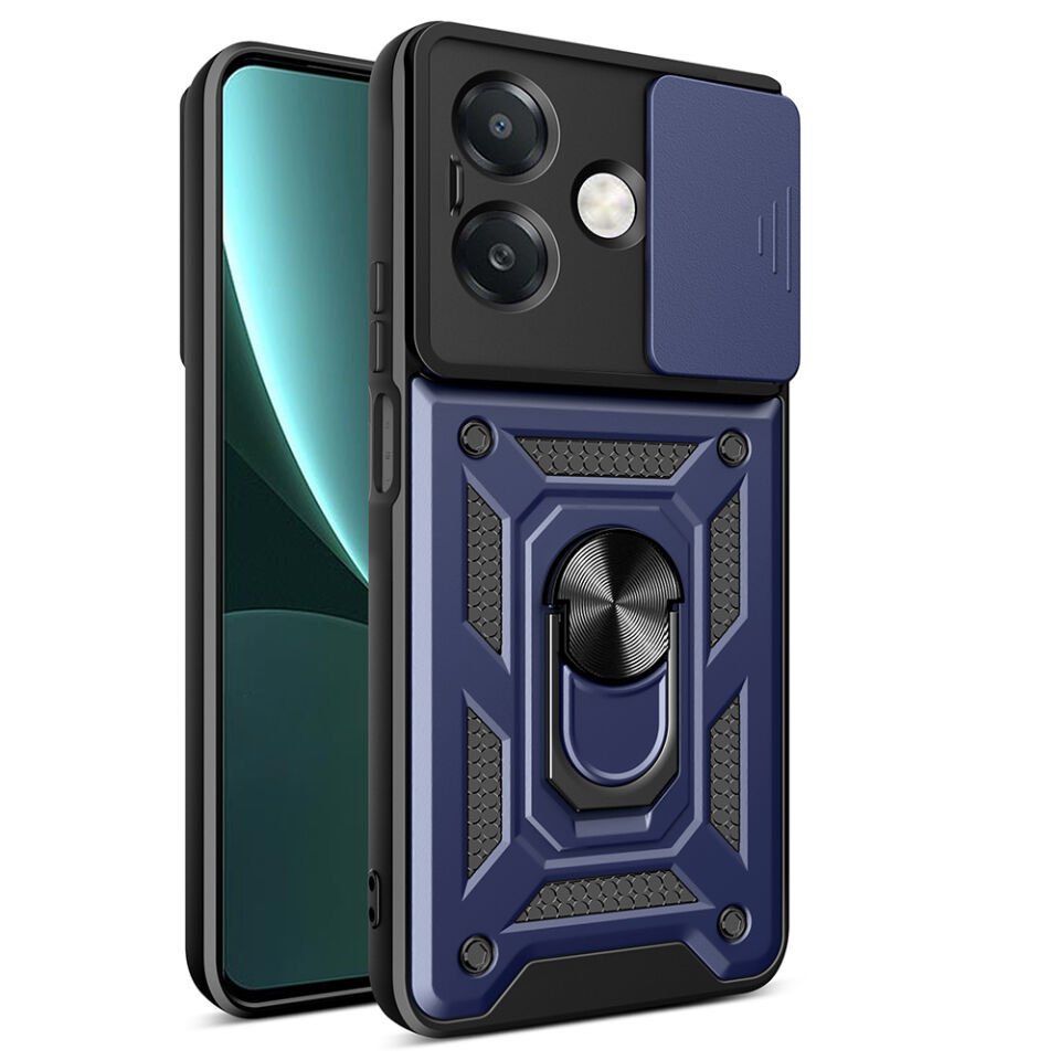 Oppo A3x Kılıf Magnetik Standlı Kamera Korumalı HEPTEKİLETİŞİM Sürgülü Vega Kapak