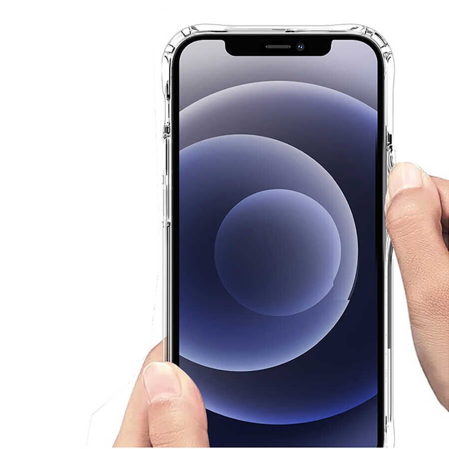 Apple  iPhone 12 Mini Kılıf Magsafe Wireless Kablosuz Şarj Destekli Sert Şeffaf Kapak (Tacsafe) Renksiz
