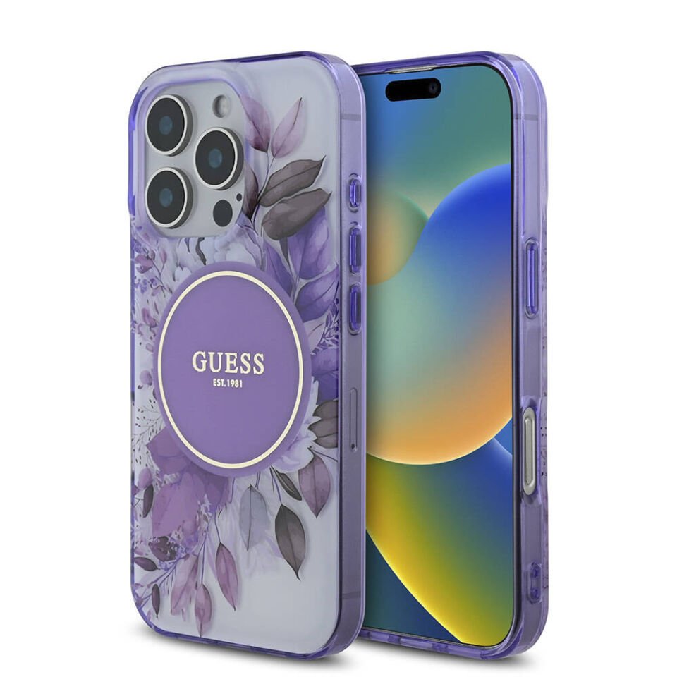 Apple iPhone 16 Pro Kılıf Guess Orjinal Lisanslı Magsafe Şarj Özellikli Flower Tonal Circle Kapak