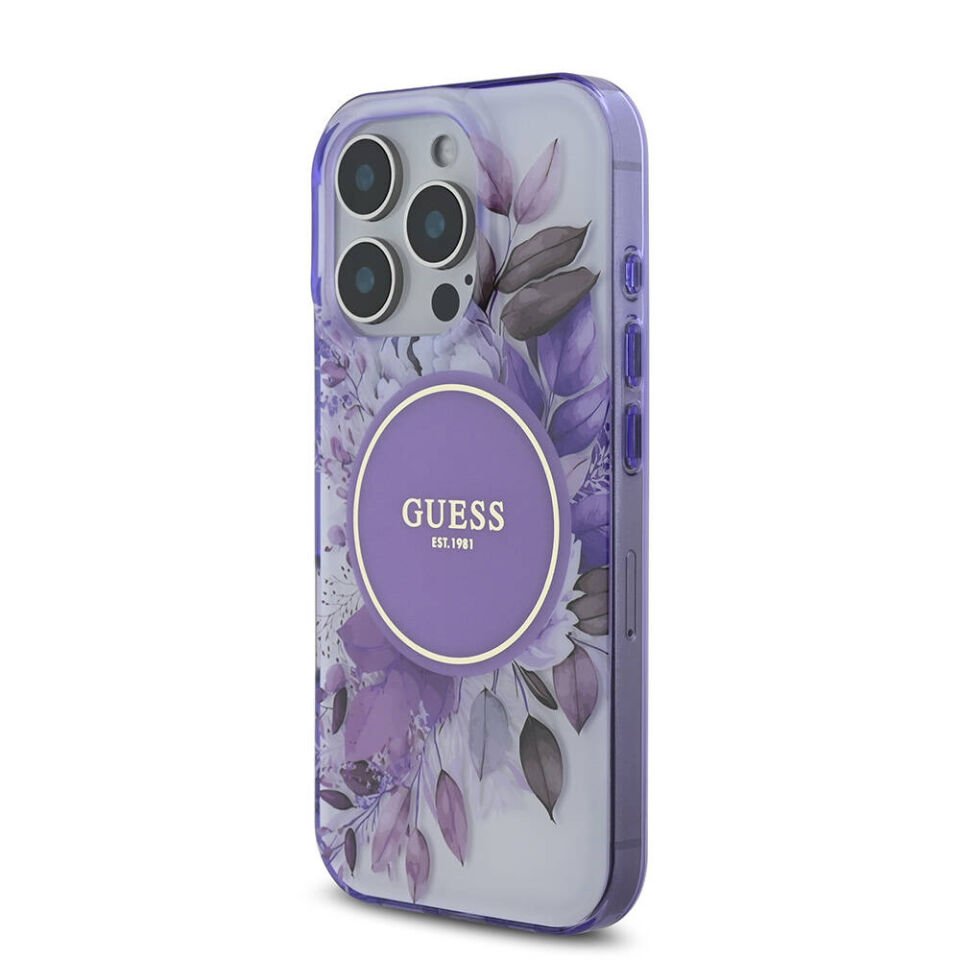 Apple iPhone 16 Pro Kılıf Guess Orjinal Lisanslı Magsafe Şarj Özellikli Flower Tonal Circle Kapak