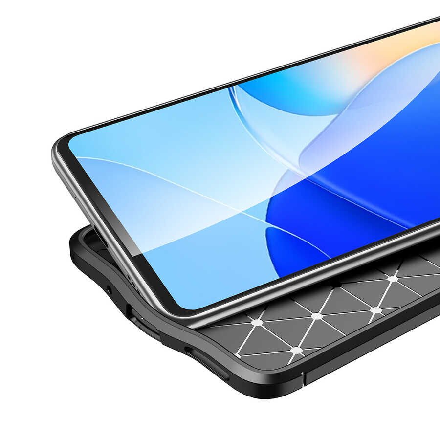 Huawei Nova 9 SE Kılıf Deri Görünümlü Renk Atmayan Dayanaklı Silikon Kapak (NİSS) Siyah