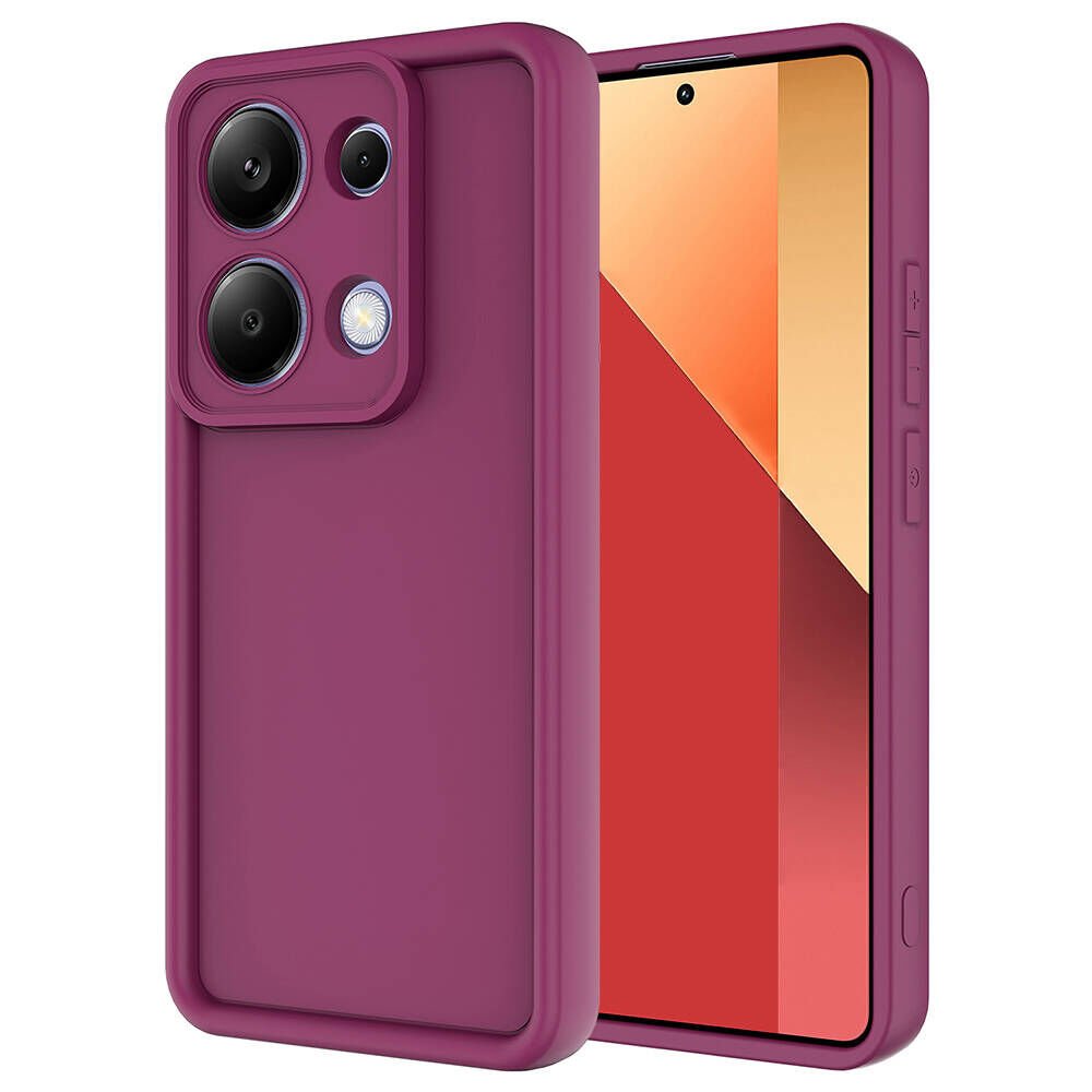 Xiaomi Poco M6 Pro 4G Kılıf Mat Yüzeyli Kamera Korumalı Silikon Kapak (Ananas) Mürdüm