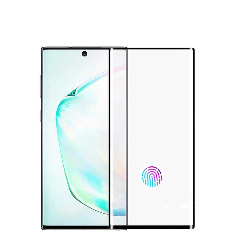 Galaxy Note 10 Plus HEPTEKİLETİŞİM Kavisli Full Yapışkanlı Cam Ekran Koruyucu