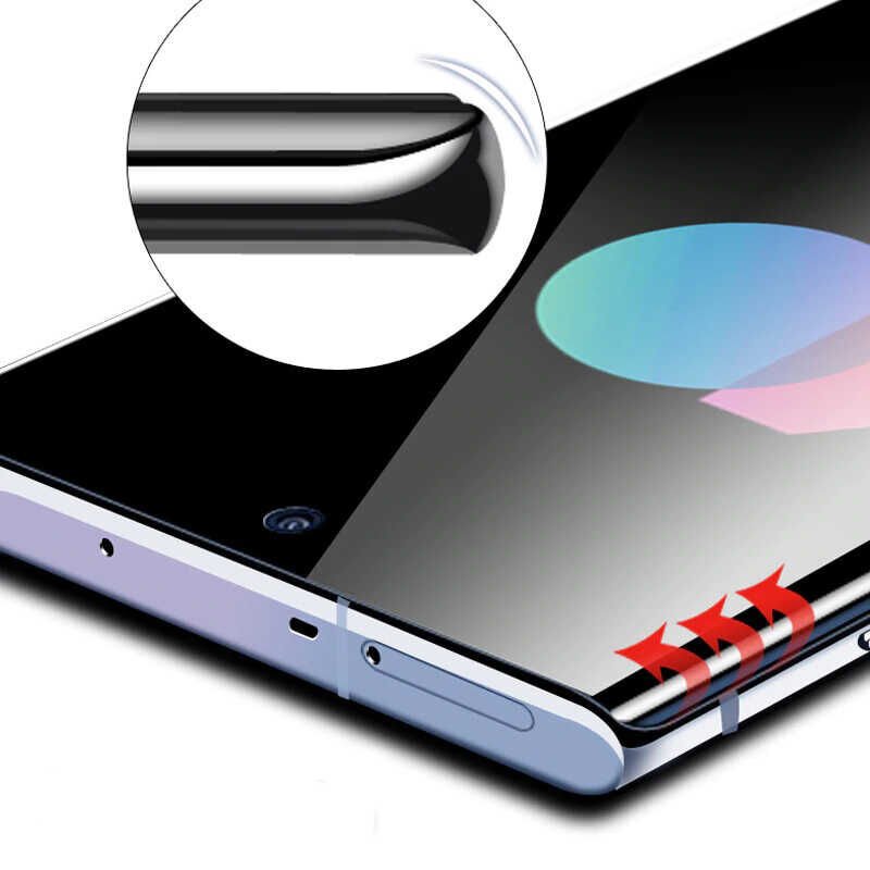 Galaxy Note 10 Plus HEPTEKİLETİŞİM Kavisli Full Yapışkanlı Cam Ekran Koruyucu