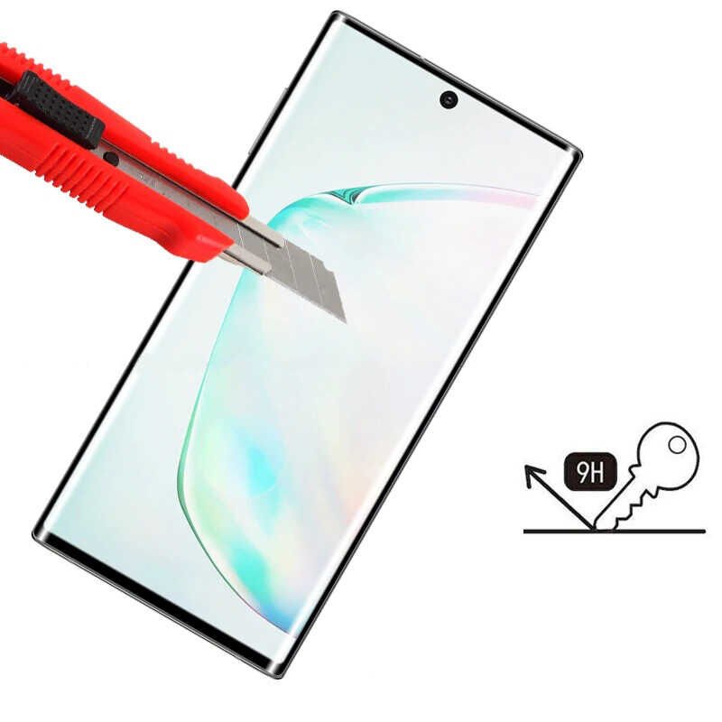 Galaxy Note 10 Plus HEPTEKİLETİŞİM Kavisli Full Yapışkanlı Cam Ekran Koruyucu