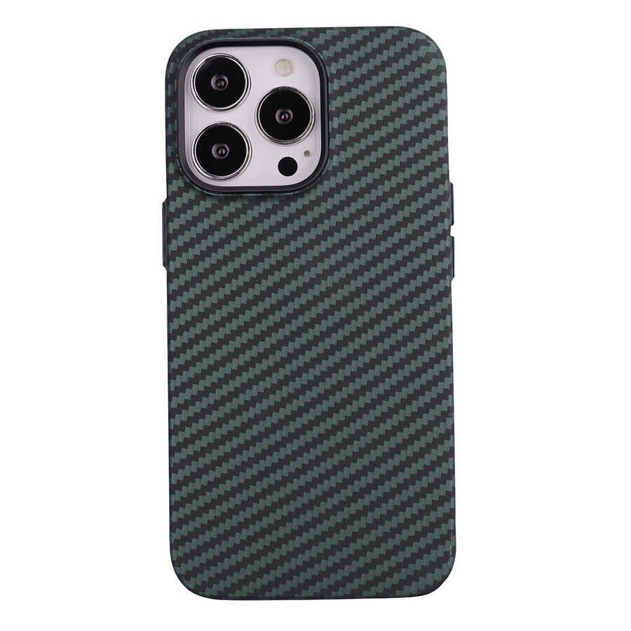 Apple iPhone 13 Pro Max Kılıf Karbon Fiber Tasarımlı HEPTEKİLETİŞİM Karbono Kapak