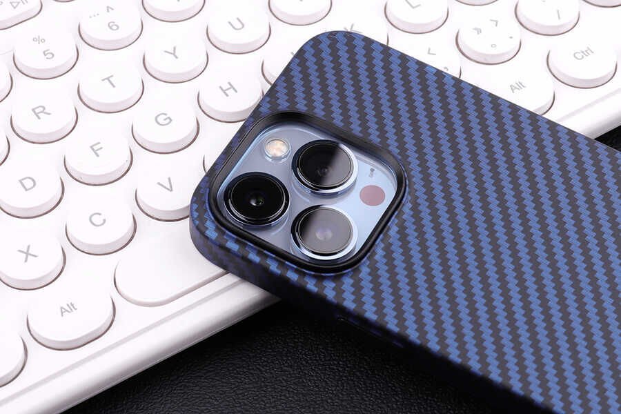 Apple iPhone 13 Pro Max Kılıf Karbon Fiber Tasarımlı HEPTEKİLETİŞİM Karbono Kapak