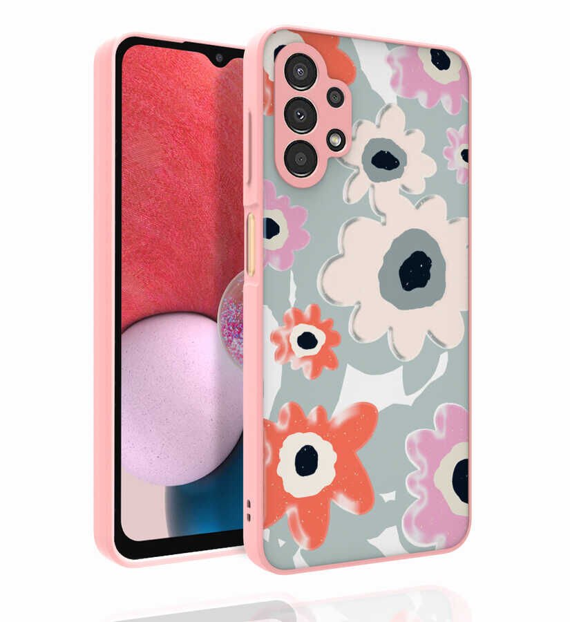 Samsung Galaxy A13 4G Kılıf Desenli Kamera Korumalı Parlak HEPTEKİLETİŞİM Nora Kapak