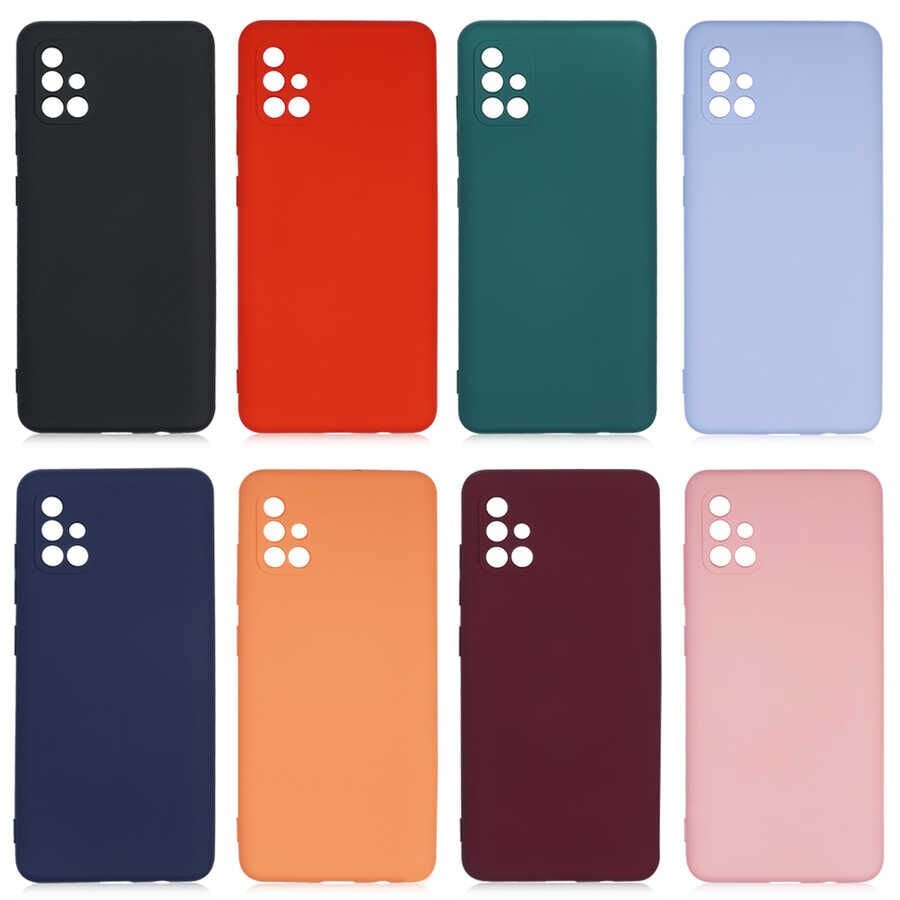 Samsung Galaxy A51 Kadife İç Yüzey Yumuşak Dokulu Kamera Korumalı İnce Kapak (MARA) Turuncu