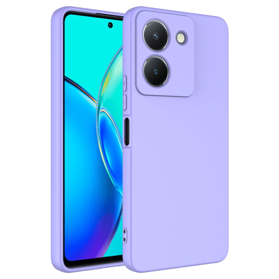 Vivo Y36 4G Kılıf Kadife İç Yüzey Yumuşak Dokulu Kamera Korumalı Kapak (MARA) Lila