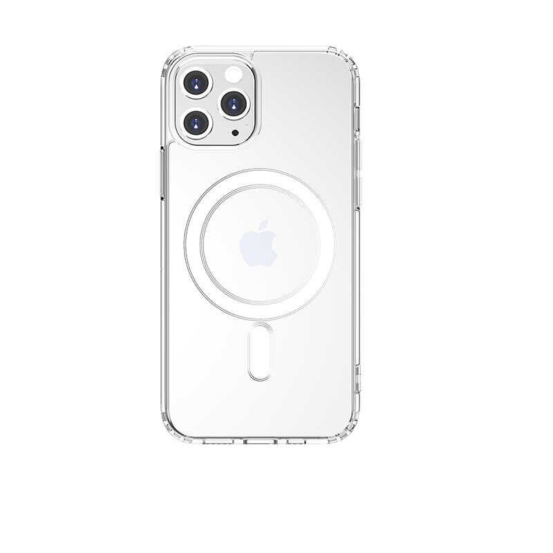 Apple iPhone 11 Pro Kılıf Magsafe Wireless Kablosuz Şarj Destekli Sert Şeffaf Kapak (Tacsafe) Renksiz