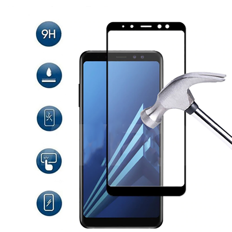 Galaxy A7 2018 HEPTEKİLETİŞİM Kenarları Kırılmaya Dayanıklı Cam Ekran Koruyucu