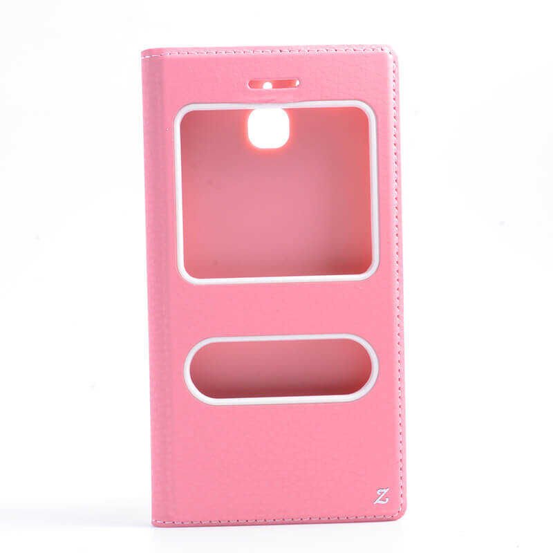 Huawei GR3 Kapaklı Kılıf Mıknatıslı 360 Tam Korumalı (DOLCE) Pembe Açık