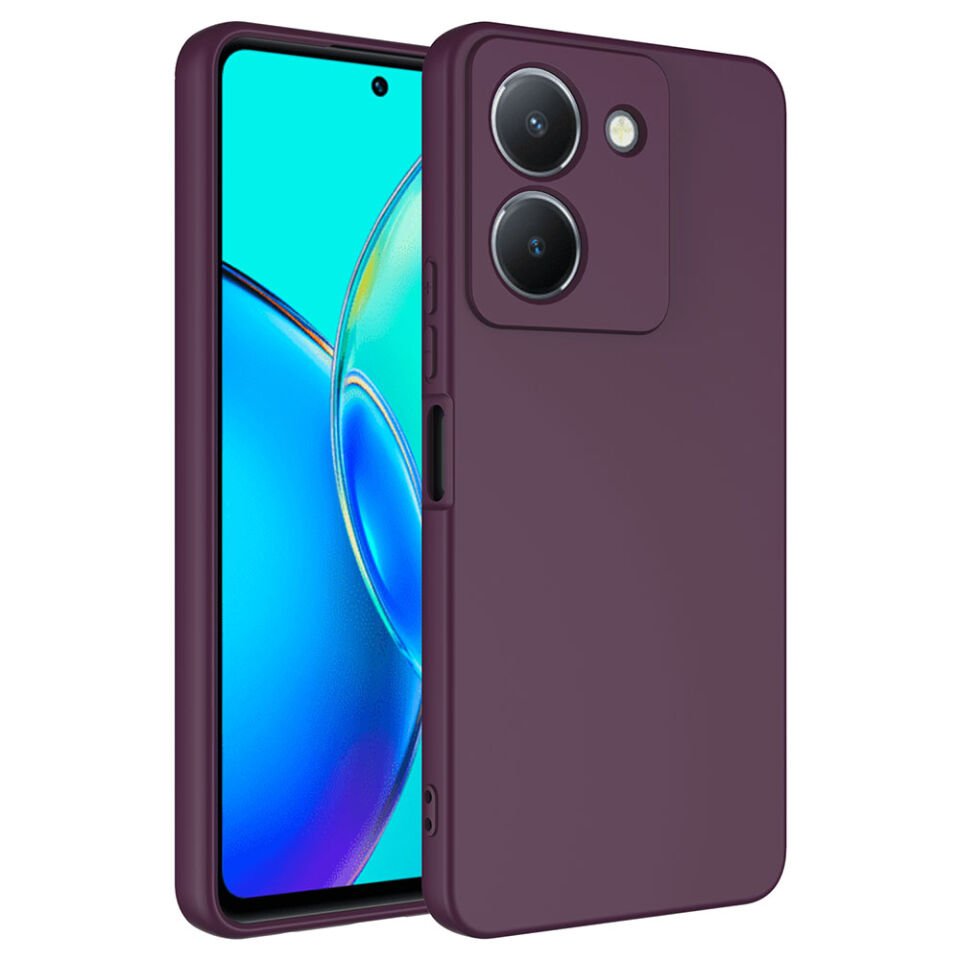 Vivo Y36 4G Kılıf Kadife İç Yüzey Yumuşak Dokulu Kamera Korumalı Kapak (MARA) Pembe