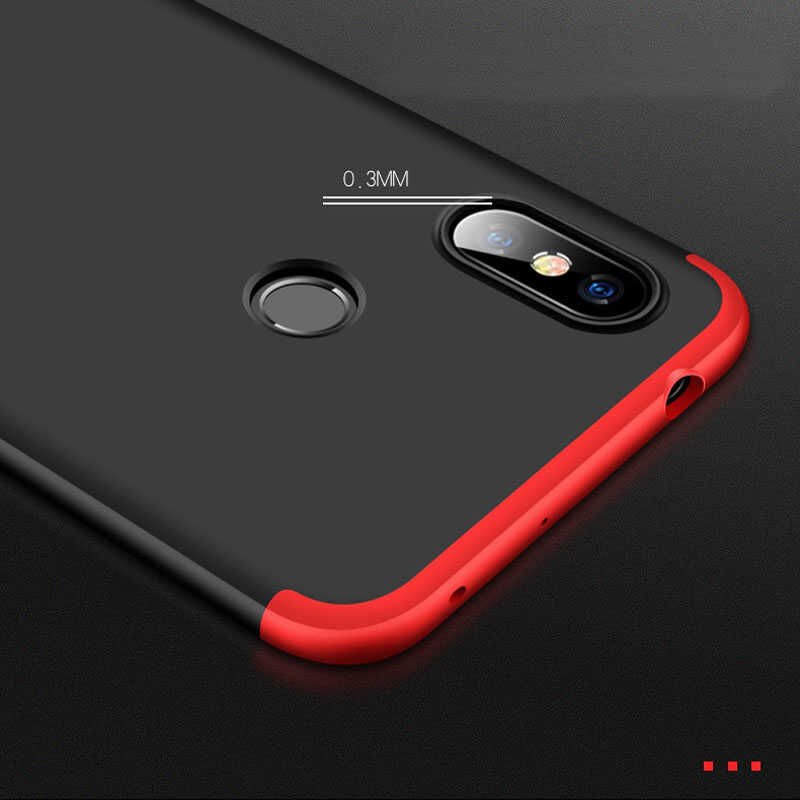 Xiaomi Redmi Note 6 Pro Kılıf 360 Tam Koruma Ön Ve Arka Sert Mika Kapak Orjinal Ays Gkk Kapak Siyah