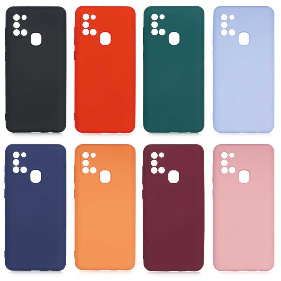 Samsung Galaxy A21S Kadife İç Yüzey Yumuşak Dokulu Kamera Korumalı İnce Kapak (MARA) Siyah