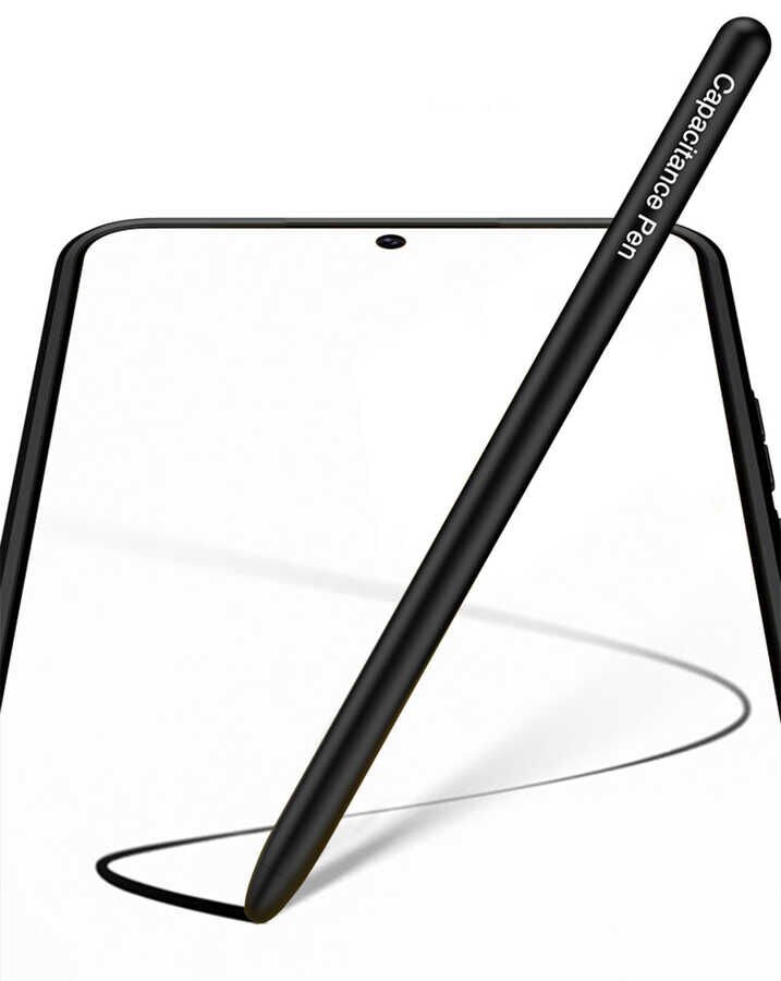 Samsung Galaxy S22 Kılıf Mat Görünümlü İnce Tasarımlı Kalemli Ays Kapak Siyah