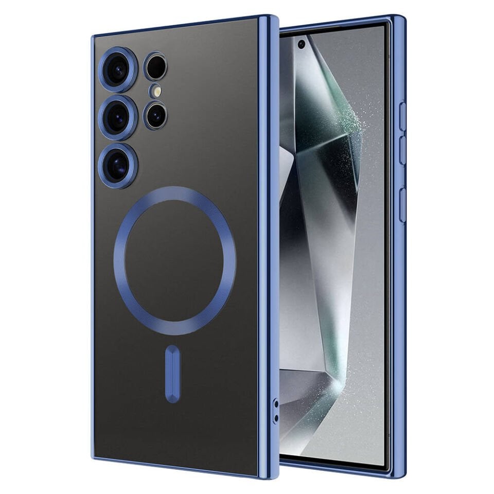 Samsung Galaxy S24 Ultra Kılıf Kamera Lens Korumalı Magsafe Şarj Destekli Renkli Kapak (DEMRE) Siyah